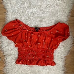 Red Floral Top
